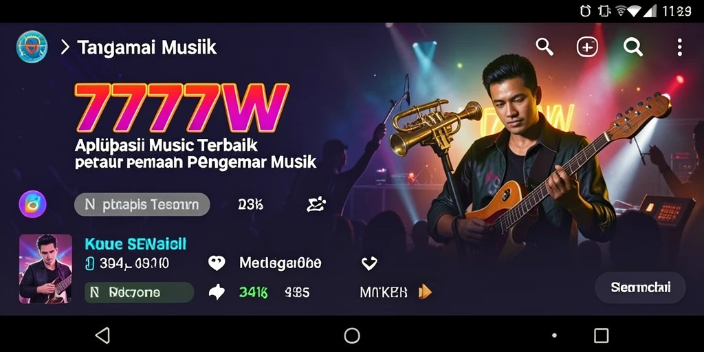 Tampilan gameplay Music 7777W yang interaktif dan menarik.