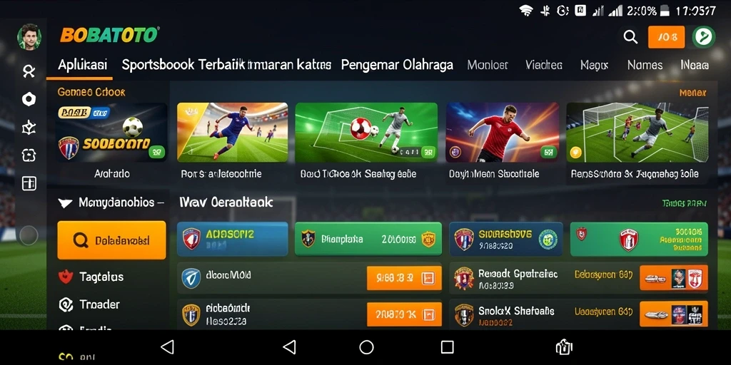 Tampilan gameplay Sportsbook BOBATOTO saat pertandingan berlangsung.