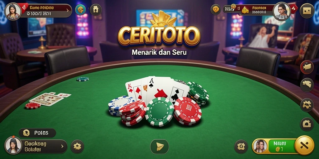 Tampilan gameplay menarik dari CERITOTO saat bermain poker.