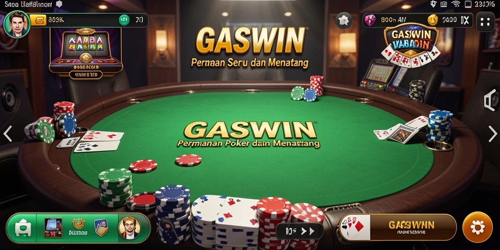 Screenshot gameplay GASWIN yang menunjukkan aksi Poker yang seru.