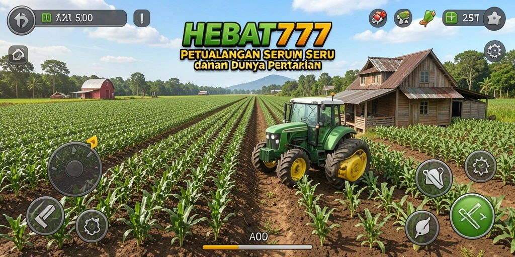 Tampilan gameplay HEBAT777 dengan aktivitas bertani yang seru.