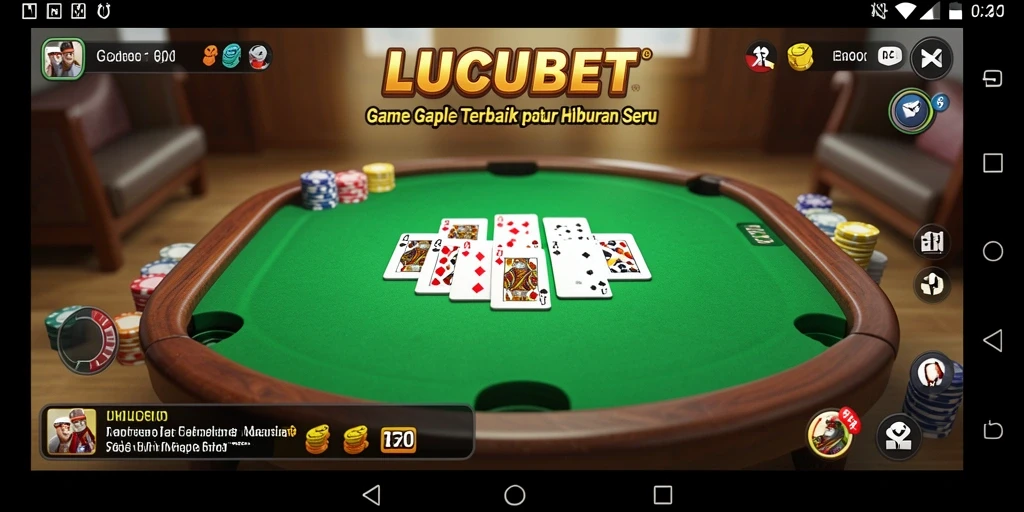Screenshot gameplay LUCUBET menampilkan aksi seru permainan Gaple.