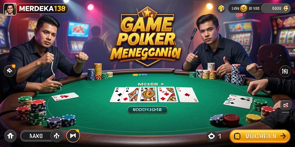 Tampilan gameplay Poker MERDEKA138 yang seru dan interaktif.