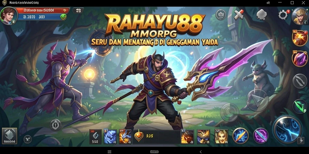 Tangkapan layar RAHAYU88 menampilkan pertempuran epik di dunia MMORPG.