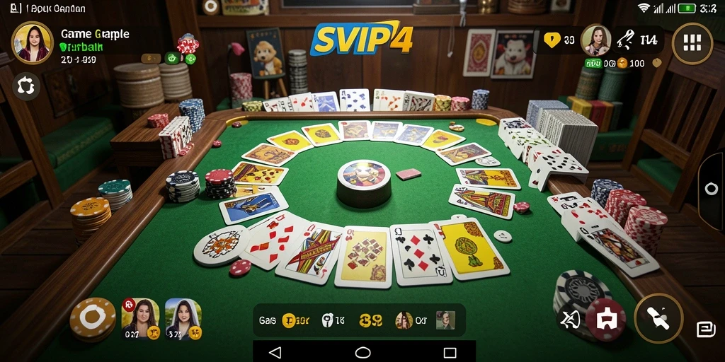 Screenshot gameplay SVIP4 dengan tampilan papan Gaple yang menarik.