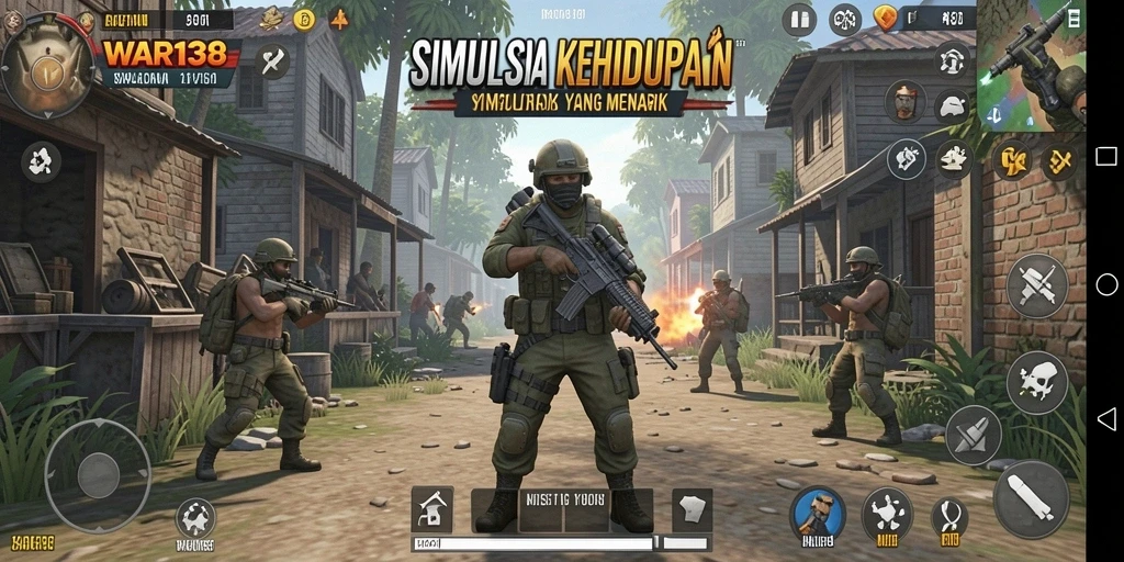 Screenshot gameplay <strong>WAR138</strong> saat pemain berinteraksi di lokasi menarik.